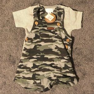 Mud Pie Camo Overalls Set